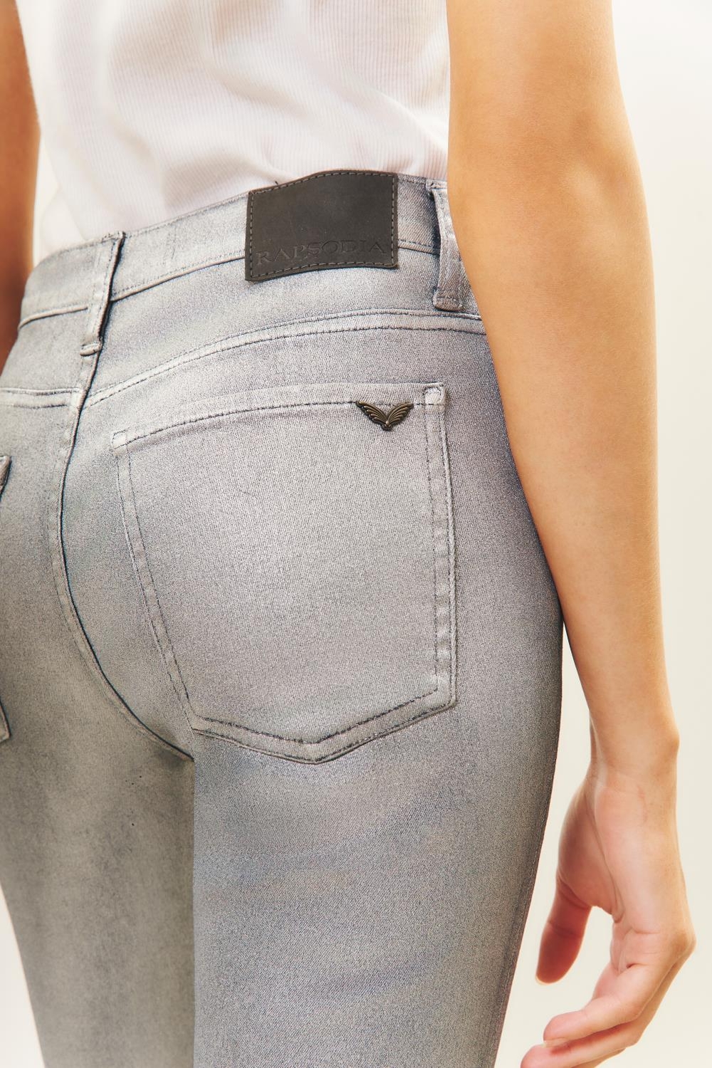 jean slim metal silver