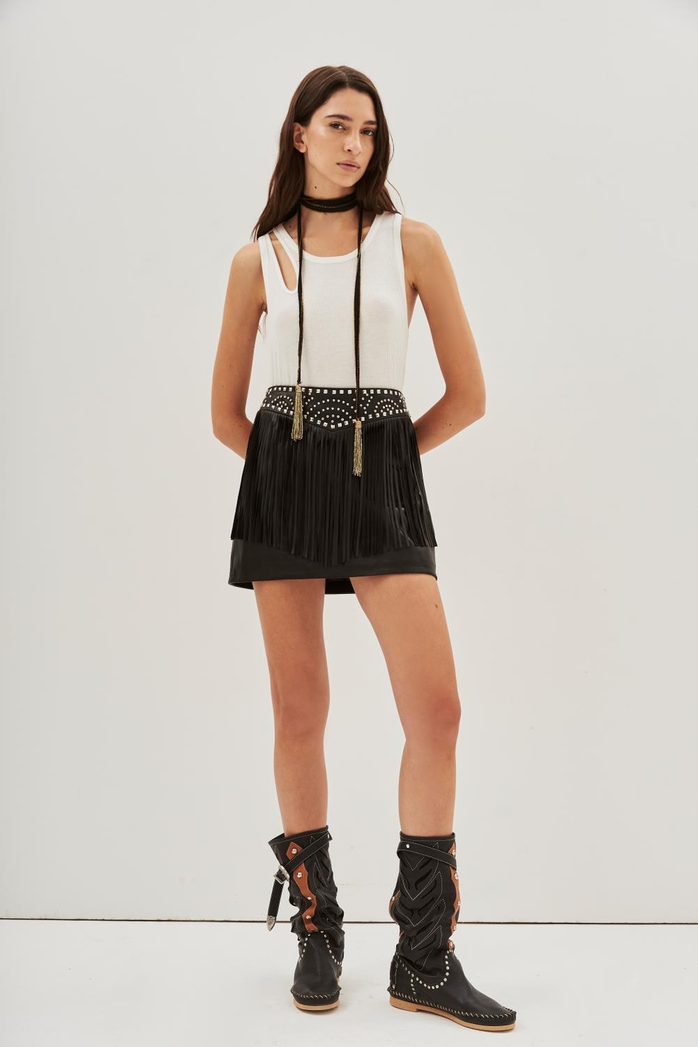 falda morocco cuero