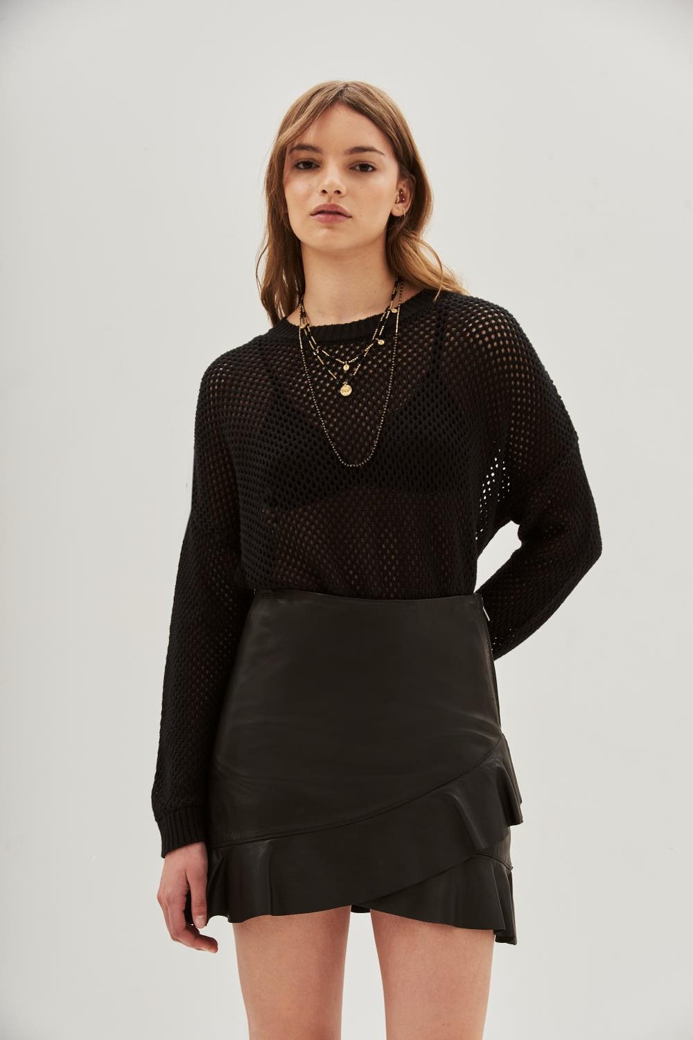 falda flown cuero