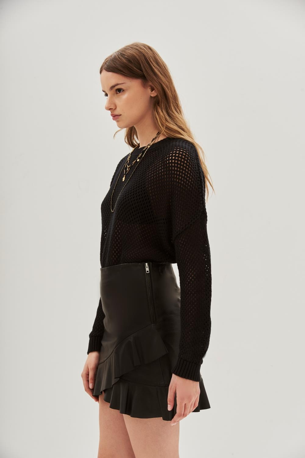 falda flown cuero