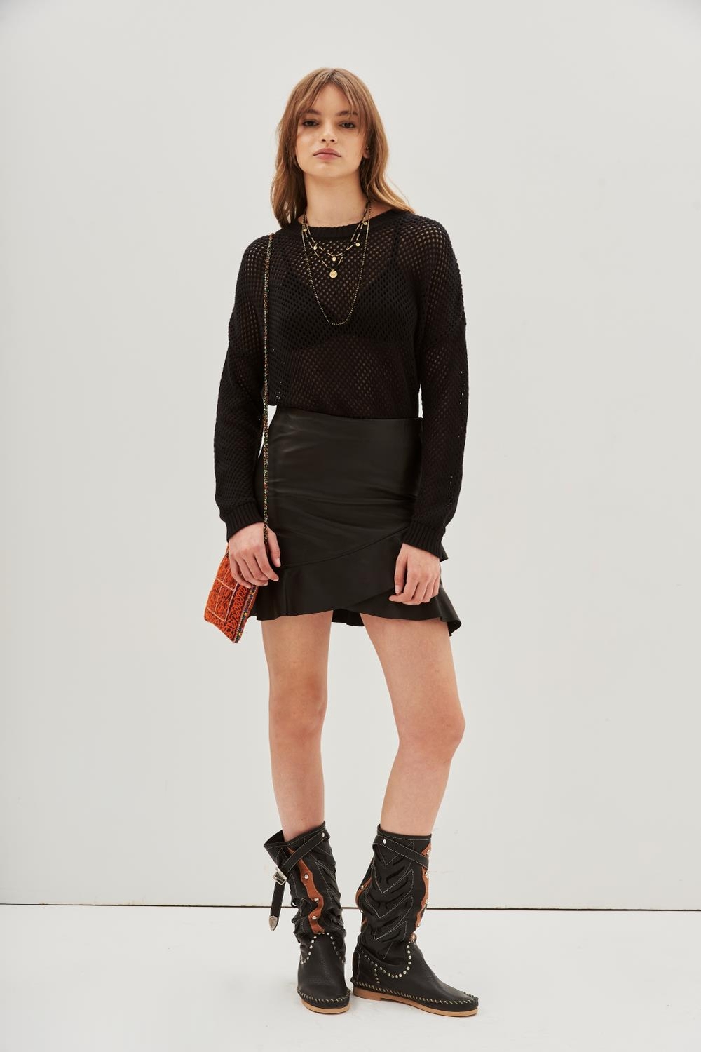 falda flown cuero