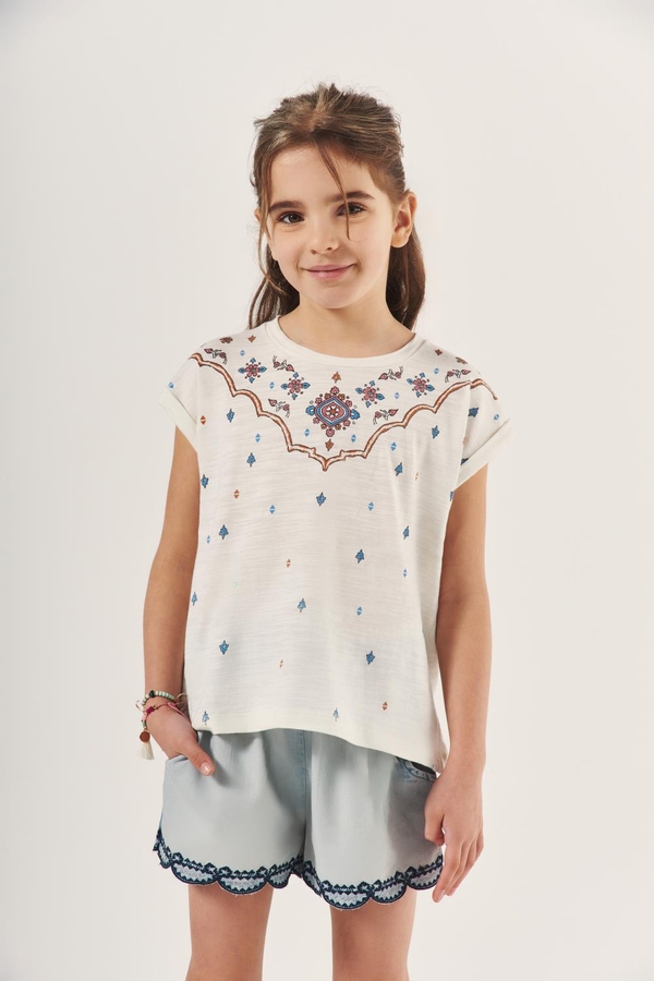 remera block flowers girls