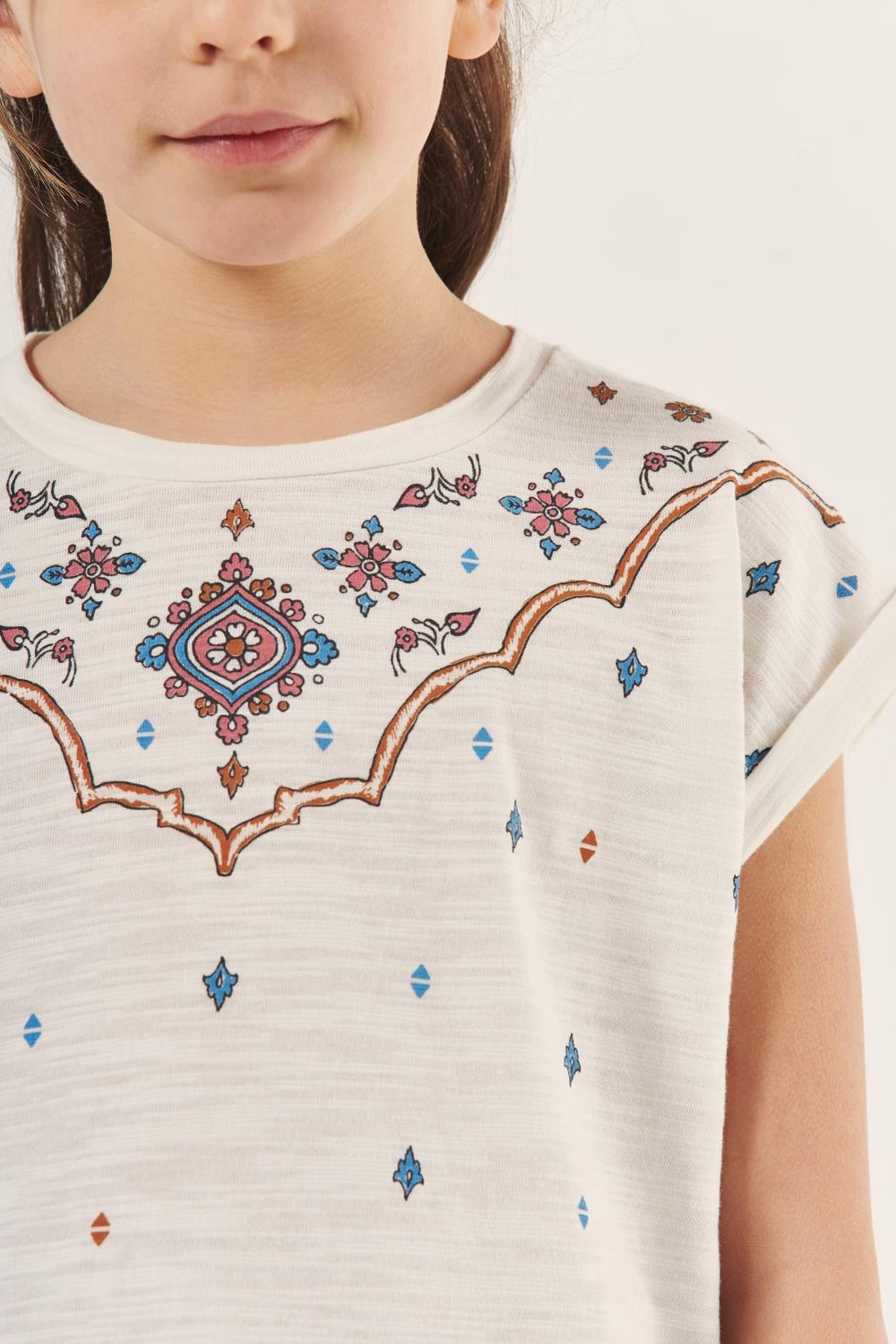remera block flowers girls