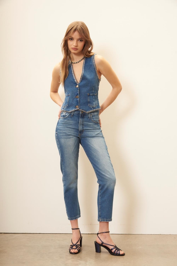 jean mom blue
