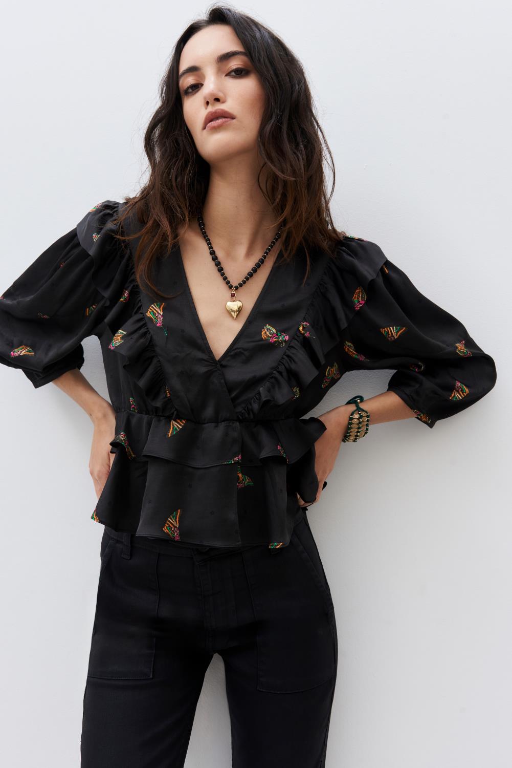 camisa frills butterfly Rapsodia