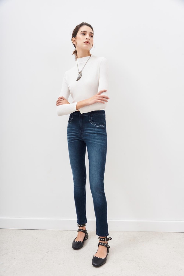jean slim blue metal