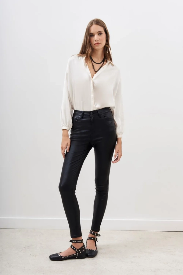 jean skinny satin blue black