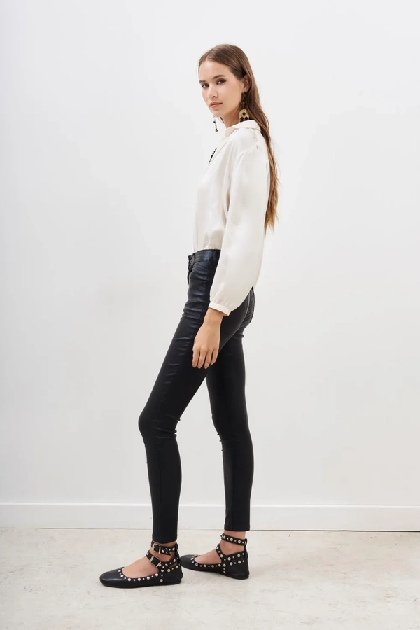 jean skinny satin blue black