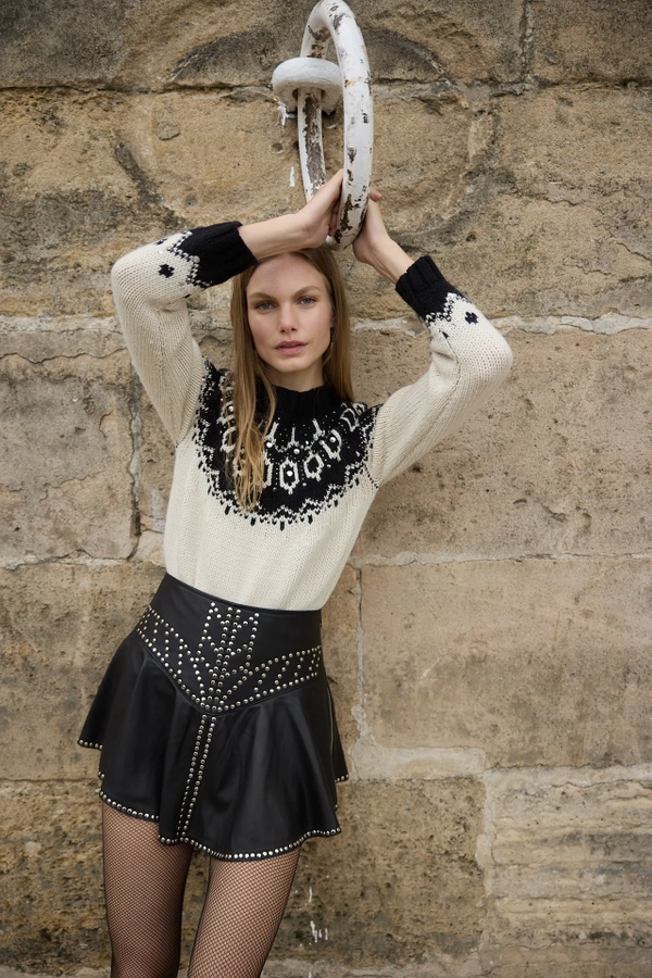 falda arrow cuero
