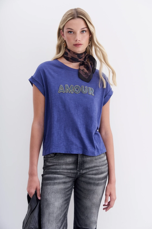 remera blue amour