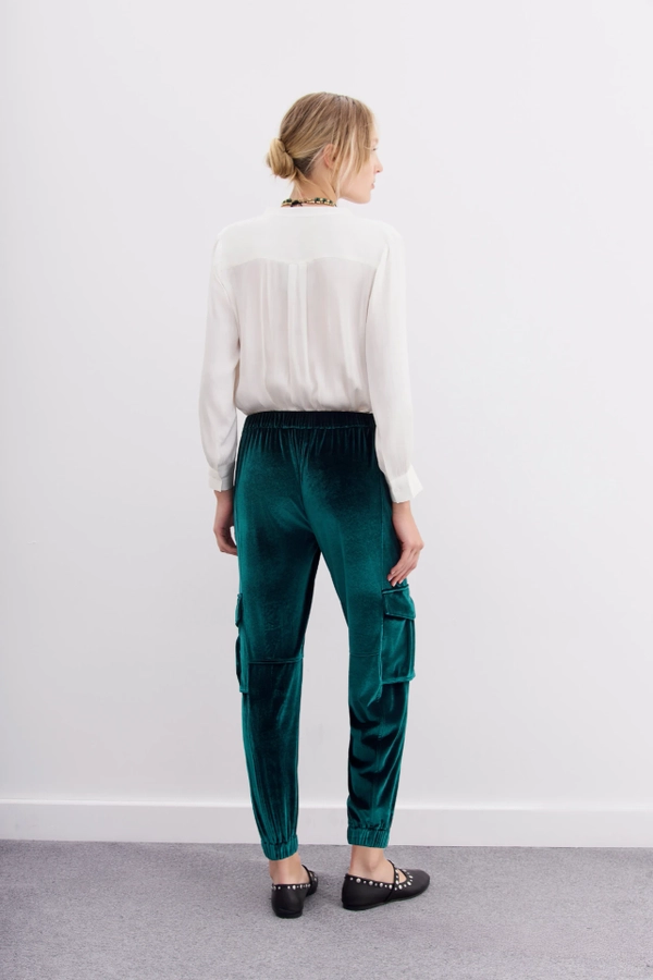 pantalon knit velvet