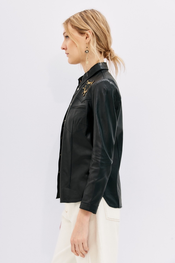 camisa bellota rocker cuero