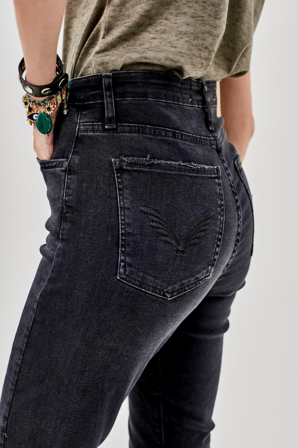 Jean Straight Middle Rise Classic Black