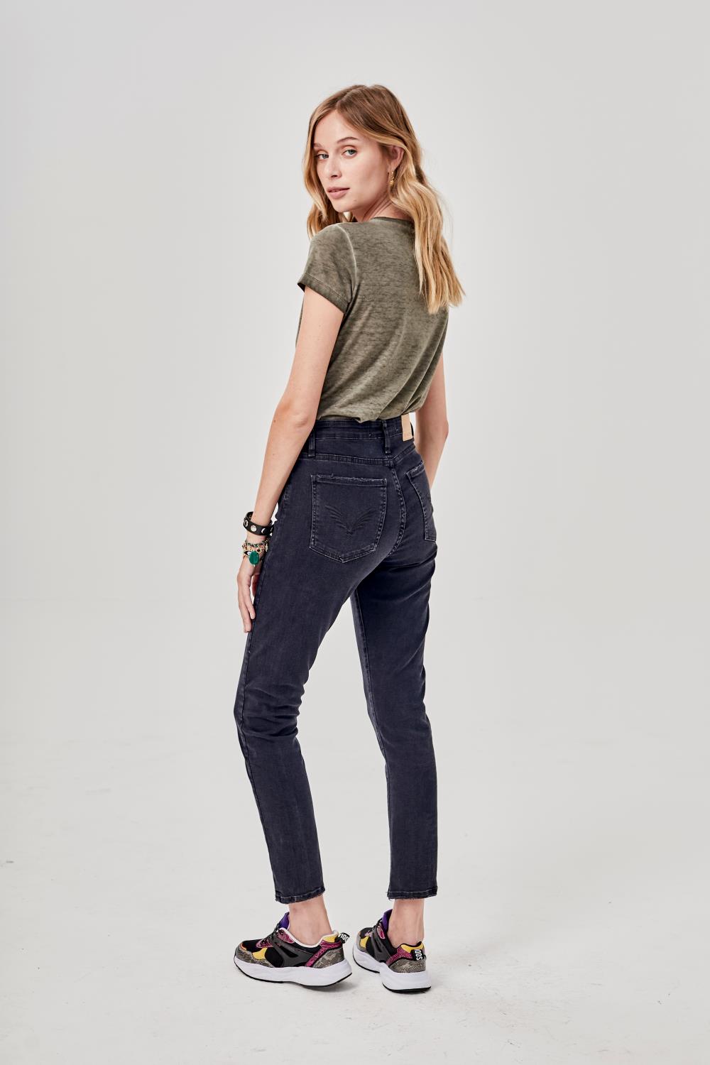 Jean Straight Middle Rise Classic Black